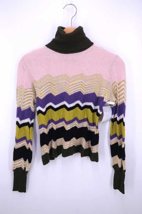 MISSONI（ミッソーニ） マルチボーダー柄 タートルネックニットカットソー レディース トップス