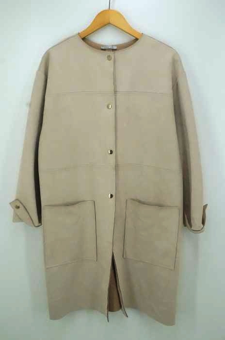 ZARA(ザラ) フェイクスウェード ノーカラーコート レディース アウター