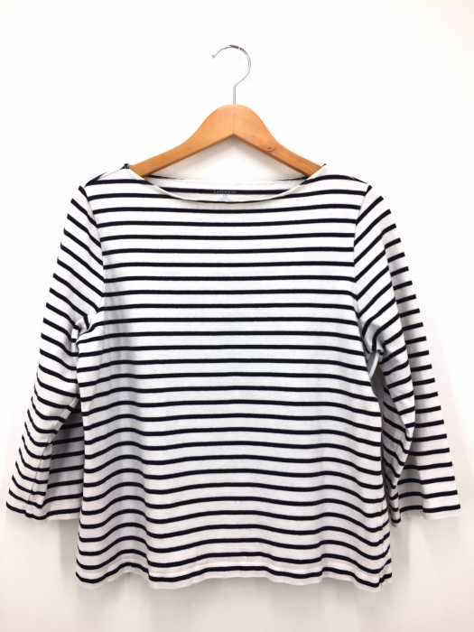 LANDS END（ランズエンド） コットン ボートネックボーダーシャツ レディース トップス