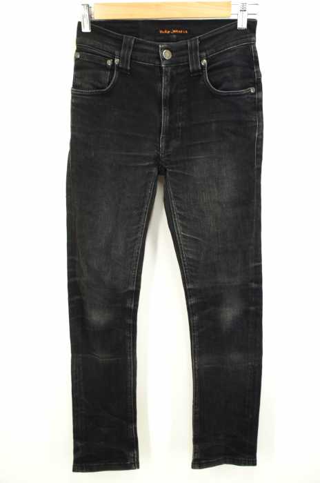 Nudie Jeans （ヌーディージーンズ） THIN FINN ブラックデニムスキニーパンツ メンズ パンツ