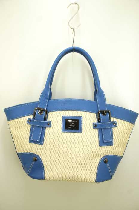 BURBERRY LONDON BLUE LABEL（バーバリーロンドンブルーレーベル） レザー切替 編み込み レディース バッグ