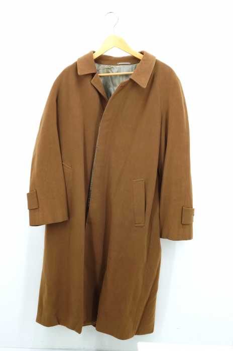 USED古着  （ユーズドフルギ） ラグランスリーブ 比翼 カシミア ステンカラーコート メンズ アウター