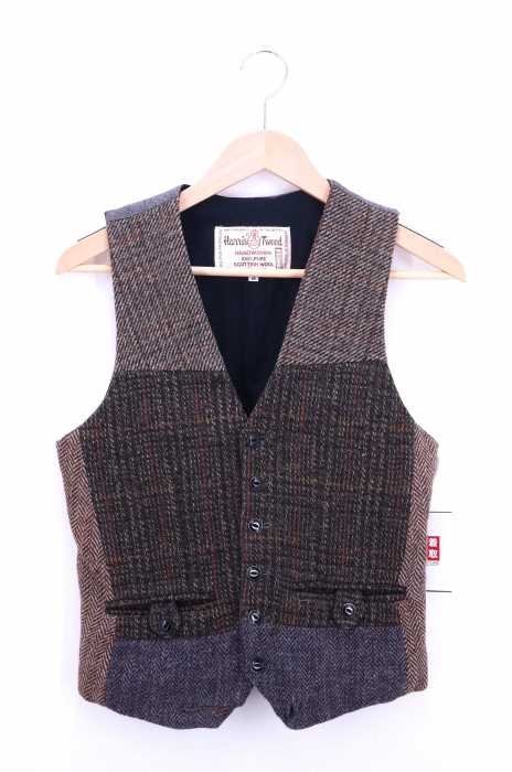 Harris Tweed(ハリスツイード) 80S ランダムパッチワークウールベスト メンズ トップス