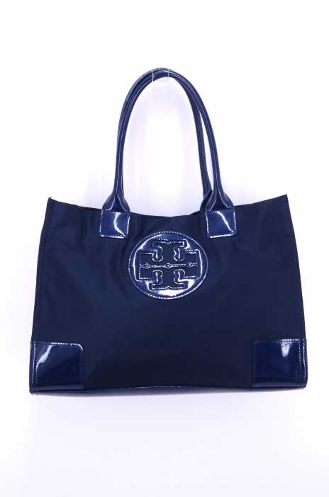 TORY BURCH(トリーバーチ) ナイロン×エナメル ロゴ刺繍トートバッグ レディース バッグ