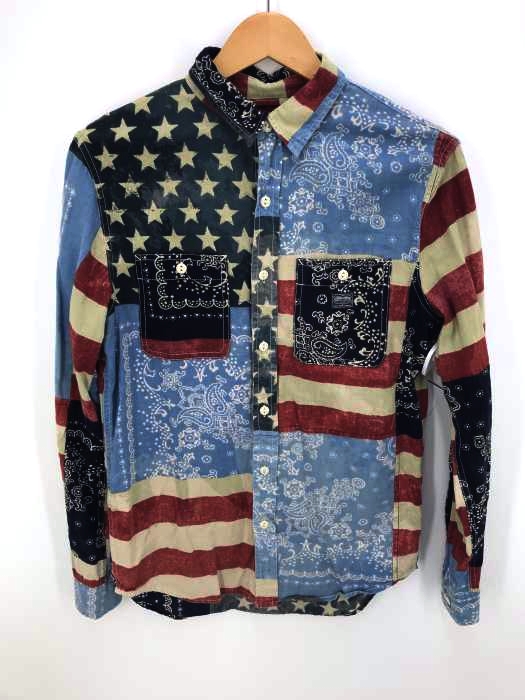 DENIM&SUPPLY RALPH RAUREN(デニムアンドサプライラルフローレン) 星条旗×ペイズリー 長袖シャツ メンズ トップス