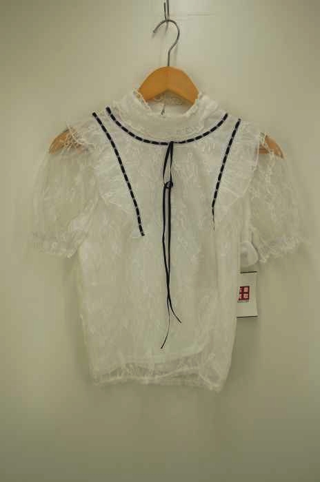 Ank Rouge（アンクルージュ） リボンステッチシースルーブラウス レディース トップス