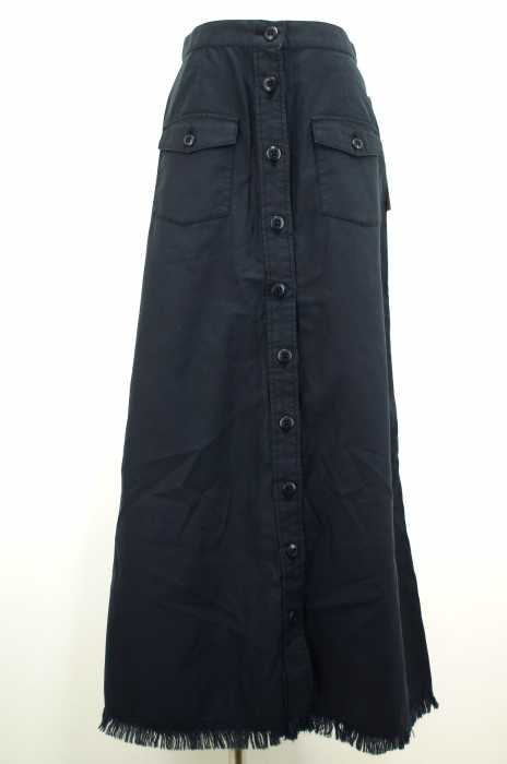 UNITED ARROWS green label relaxing （ユナイテッドアローズグリーンレーベルリラクシング） フロント釦 ロングフリンジスカート レディース スカート