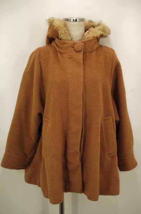 E hyphen world gallery （イーハイフンワールドギャラリー） 13AW ファー付きポンチョコート レディース アウター