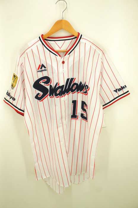 MAJESTIC(マジェスティック) ヤクルトスワローズ ベースボールシャツ メンズ トップス