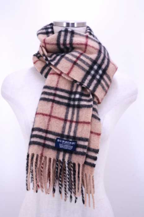 BURBERRY LONDON(バーバリーロンドン) ノバチェック柄 ウールフリンジマフラー レディース ファッション雑貨