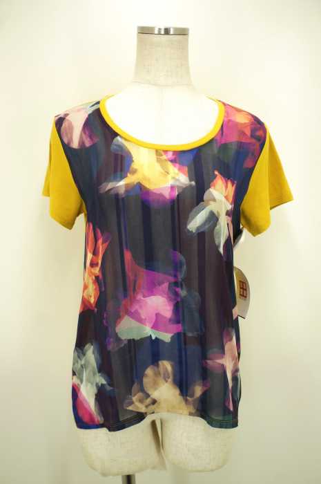 Paul Smith BLACK (ポールスミスブラック) レースプリントシースルーTシャツ レディース トップス