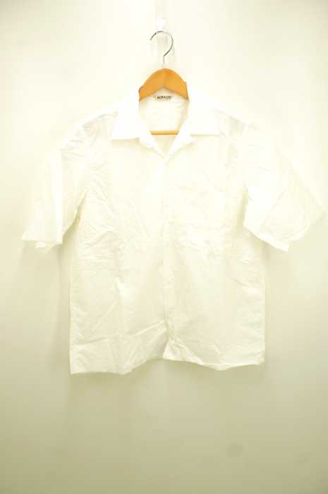 AURALEE （オーラリー） SELVEDGE WEATHER CLOTH OPEN COLLARED HALF SLEEVED SHIRT メンズ トップス