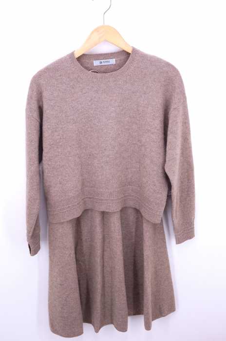 nano universe （ナノユニバース） 18AW ワイドシルエットウールヘムニット×ウールニットスカート セットアップ レディース セットアップ