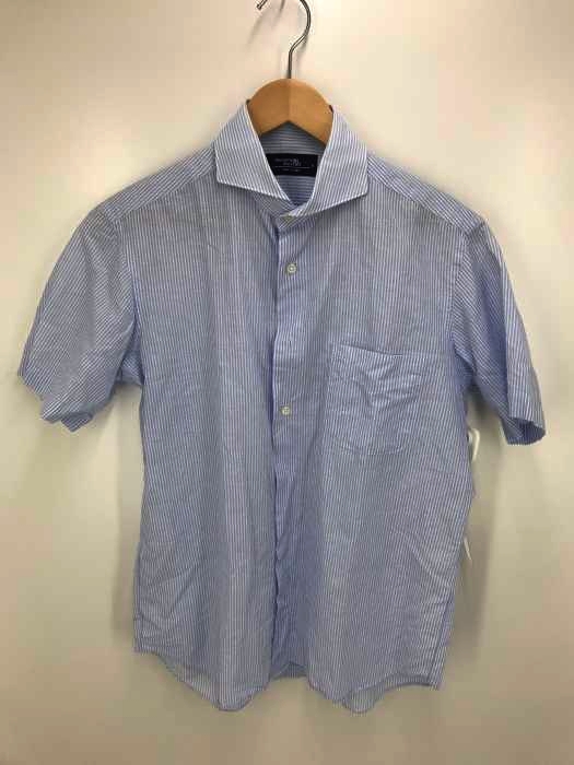Makers Shirt 鎌倉(メーカーズシャツカマクラ) ホリゾンタルカラー ストライプ柄 S/S シャツ メンズ トップス