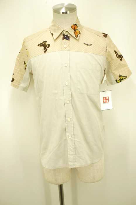 SILAS grey （サイラスグレー） 14SS 切り替え蝶ストライプ半袖シャツ メンズ トップス