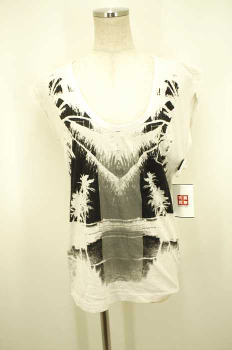 DIESEL (ディーゼル) Uネックノースリーブプリントトップス レディース トップス
