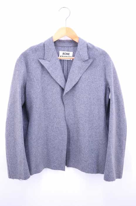 ACNE STUDIOS(アクネストゥディオズ) フェルトウール カットオフ加工ボタンレステーラードジャケット レディース アウター