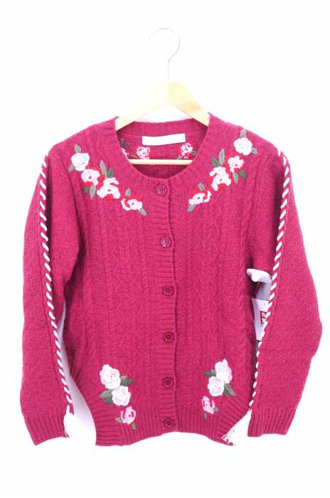 PINK HOUSE（ピンクハウス） 16AW ローズモチーフニットカーディガン レディース トップス