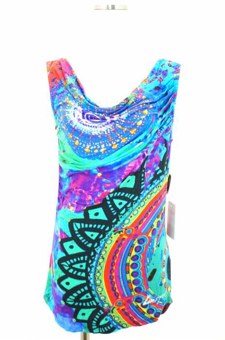 DESIGUAL (デシグアル) ニット切替プリーツノースリーブトップス レディース トップス