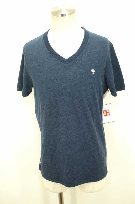 Abercrombie & Fitch （アバクロンビーアンドフィッチ） ロゴ刺繍VネックTシャツ メンズ トップス