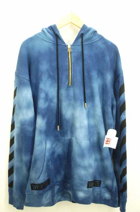 OFF-WHITE(オフホワイト) バイアステープタイダイ柄/ハーフジップパーカー メンズ トップス