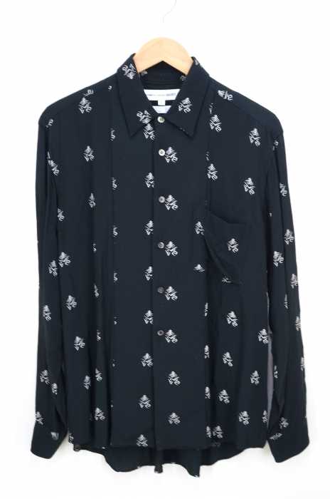 COMME des GARCONS SHIRT(コムデギャルソンシャツ) W10 02AW エンブレムプリント フロントタックワイドキュプラシャツ メンズ トップス