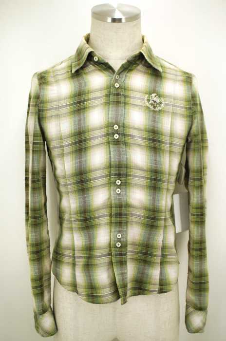 HYSTERIC GLAMOUR （ヒステリックグラマー） ラメ糸使いチェックボタンシャツ メンズ トップス