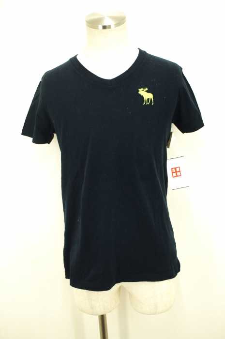 Abercrombie & Fitch （アバクロンビーアンドフィッチ） ロゴ刺繍VネックTシャツ メンズ トップス