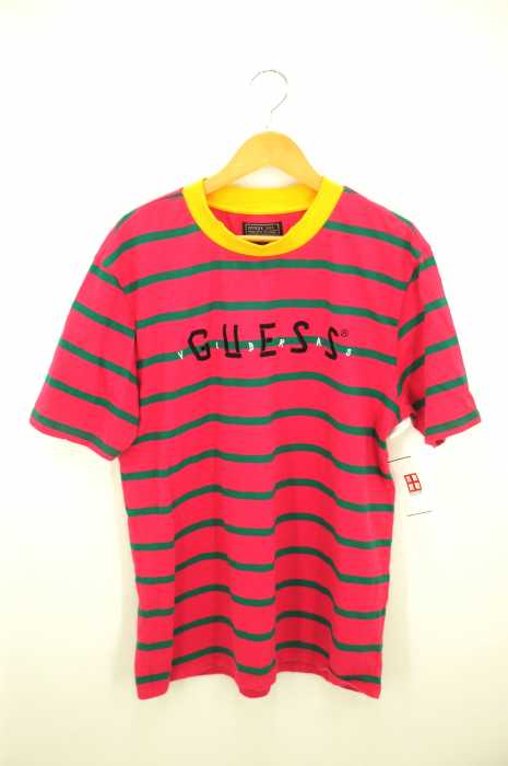 GUESS（ゲス） GUESS J.BALVIN VIBRAS ゲス コラボ J. バルヴィン 半袖 ボーダーTシャツ メンズ トップス