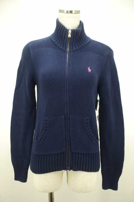 RALPH LAUREN (ラルフローレン) ポニー刺繍入り スタンドカラー ジップアップ レディース トップス