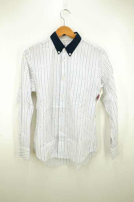 COMME des GARCONS SHIRT（コムデギャルソンシャツ） FOREVER 襟切替 マルチストライプ柄コットンボタンダウンシャツ メンズ トップス