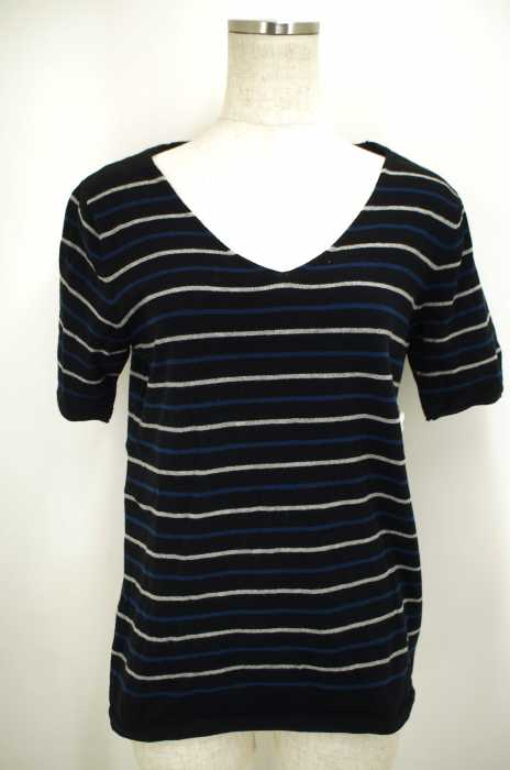 moussy （マウジー） Panel border パネルボーダーニットTシャツ レディース トップス