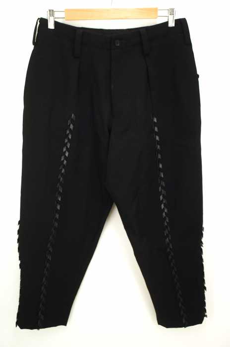 Yohji Yamamoto POUR HOMME （ヨウジヤマモトプールオム） 03SS ウールデザインワイドスラックスパンツ メンズ パンツ