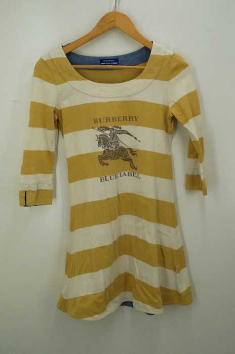 BURBERRY BLUE LABEL（バーバリーブルーレーベル） ロゴプリントクルーネックボーダーワンピース レディース ワンピース