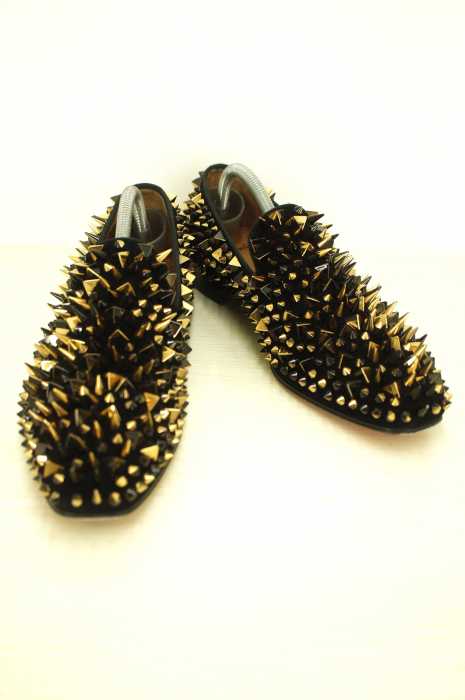CHRISTIAN LOUBOUTIN （クリスチャンルブタン） 16SS Dandy Pik Pik ベロアスタッズシューズ スリッポン メンズ シューズ