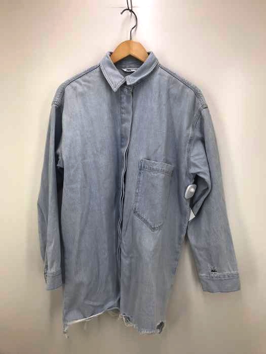 ZARA（ザラ） DENIM OVERSHIRT WITH POCKET ポケットデニムオーバーシャツジャケット レディース アウター