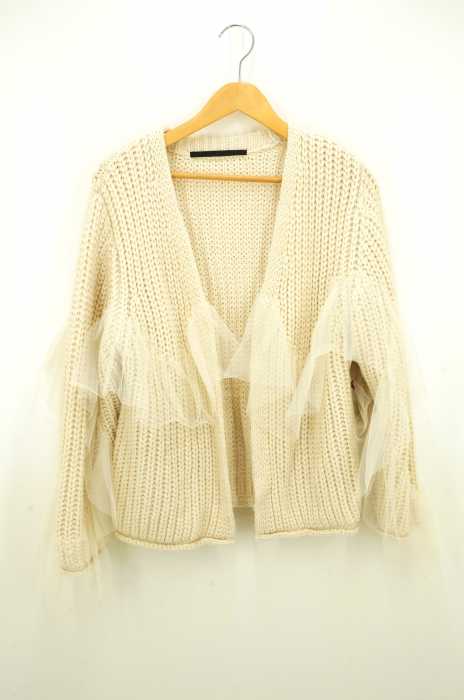 KBF+(ケービーエフプラス) 17AW フリルチュールニットカーディガン レディース トップス