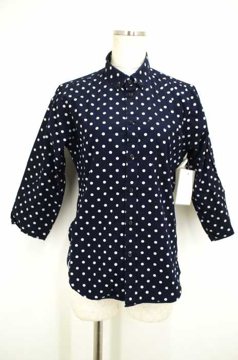 BEAUTY & YOUTH UNITED ARROWS (ビューティーアンドユースユナイテッドアローズ) ドット柄7分丈カットオフボタンダウンシャツ レディース トップス