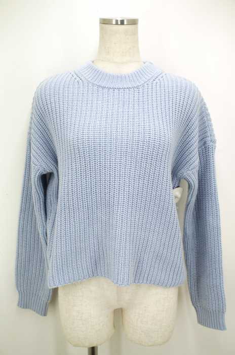 AZUL by moussy （アズールバイマウジー） C/Aリブ編チビハイクロプト長袖プルオーバー レディース トップス