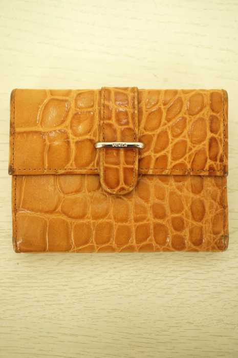 FURLA (フルラ) クロコ型押し二つ折り財布 レディース ファッション雑貨
