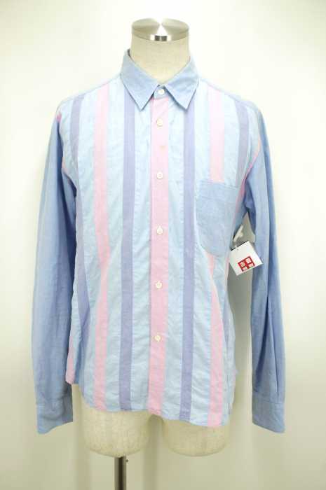 COMME des GARCONS HOMME (コムデギャルソンオム) AD2008 切替ストライプボタンシャツ メンズ トップス