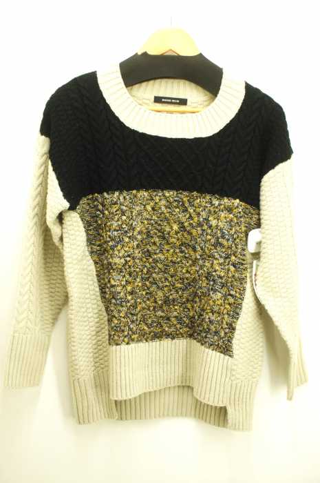 ROSE BUD （ローズバッド） BI-COLOR CABLE KNIT P/O バイカラー ケーブルニット レディース トップス
