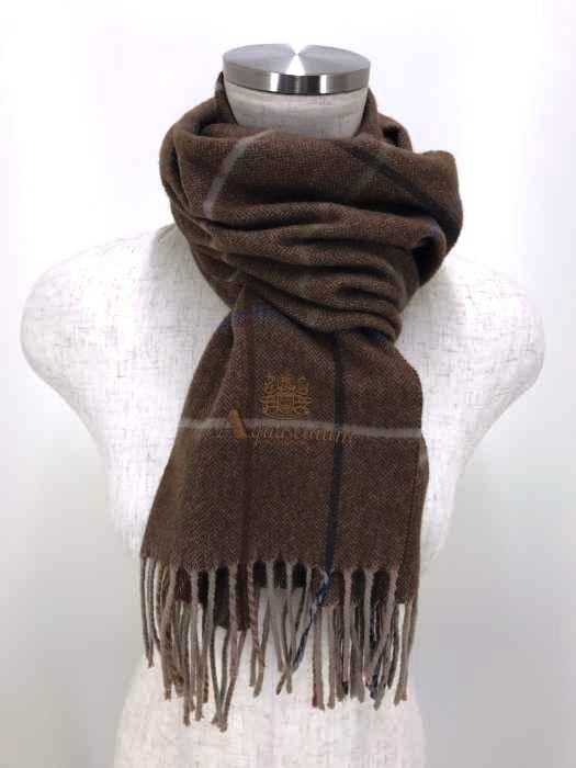 AQUASCUTUM（アクアスキュータム） カシミヤ混チェックマフラー メンズ ファッション雑貨
