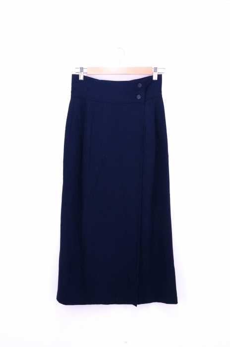 ISSEY MIYAKE PERMANENTE （イッセイミヤケ ペルマネンテ） 70s~80s レーヨンウールギャバジン サイドボタンロングラップスカート レディース スカート