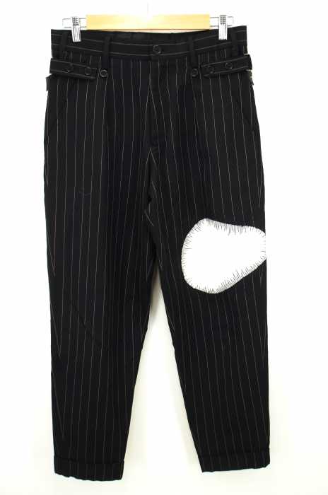 Yohji Yamamoto POUR HOMME （ヨウジヤマモトプールオム） 15SSストライプ膝切替パンツ メンズ パンツ