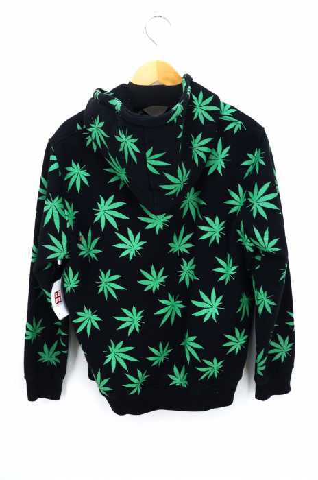 HUF （ハフ） LEAF PRINT マリファナ柄 ヘンプ プルオーバーパーカー メンズ トップス