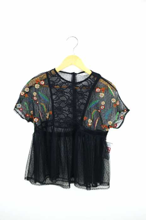 ZARABASIC(ザラベーシック) 花柄刺繍レースブラウス レディース トップス
