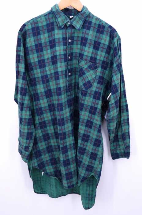 USED古着  （ユーズドフルギ） EURO Vintage マドラスチェック柄 コットングランパシャツ メンズ トップス