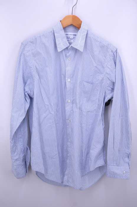 COMME des GARCONS SHIRT（コムデギャルソンシャツ） W12 04AW ストライプ柄 二重ホワイトステッチオーバーサイズコットンボタンシャツ メンズ トップス