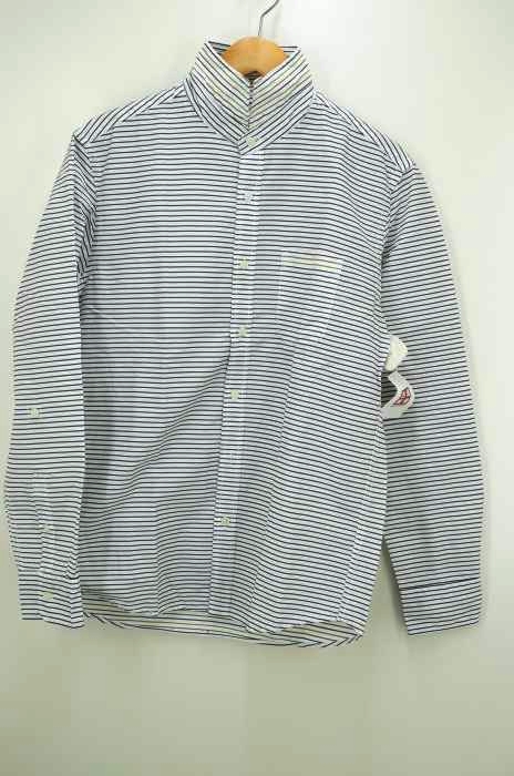 ikka(イッカ) ボーダー立て襟シャツ メンズ トップス